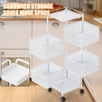 6-Tier Rotating Kitchen Storage Trolley | Mobile Vegetable Utility Rack