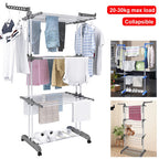 3 Tiers Foldable Garment Hanger Clothes Airer Drying Rack Laundry