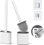 Silicone Toilet Brush & Holder Set | Bathroom Cleaning Brush