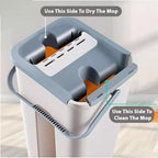360° Flat Squeeze Mop & Bucket Set | Multi-Functional with 10 Pads