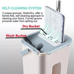 360° Flat Squeeze Mop & Bucket Set | Multi-Functional with 10 Pads