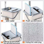 360° Flat Squeeze Mop & Bucket Set | Multi-Functional with 10 Pads