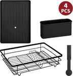 Kitchen Dish Drainer Rack | Sink Drying Rack with 360° Drip Tray