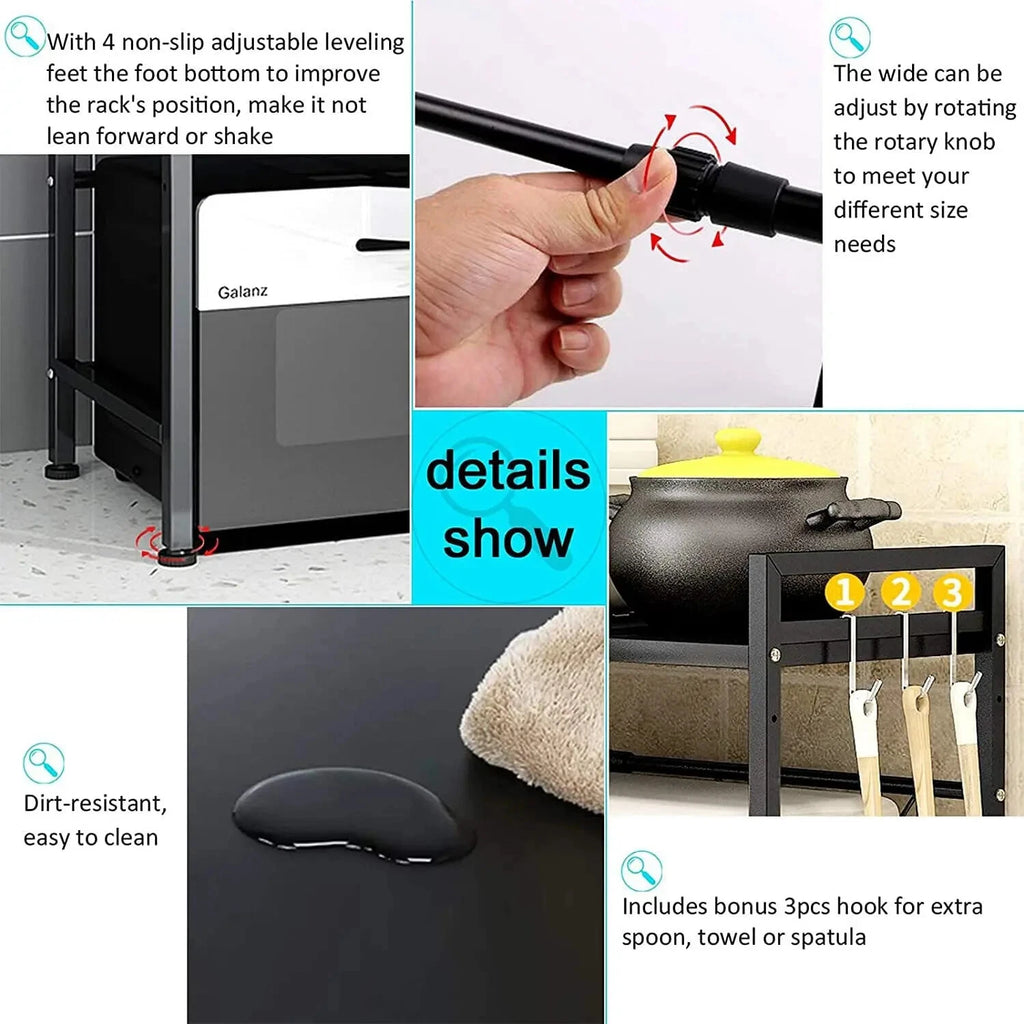 3 Tier Expandable Microwave oven Rack