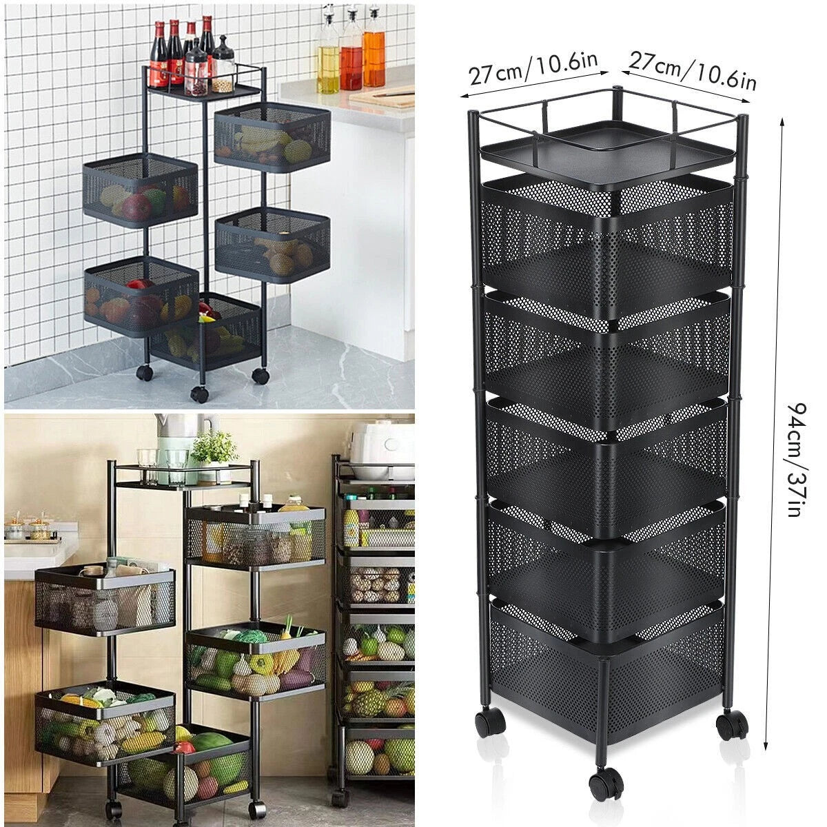 Vegetable Shelf Rack Tier Mobile Kitchen