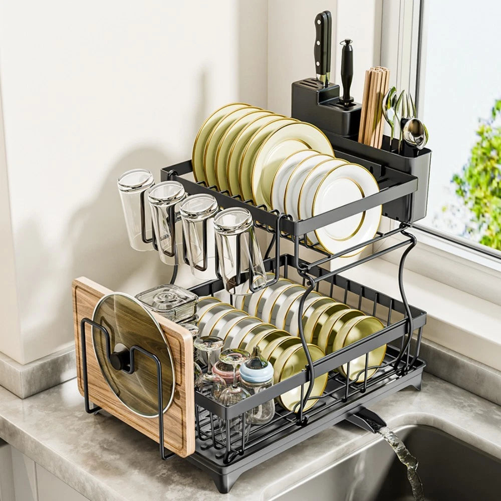2 Tiers Dish Drainer Rack