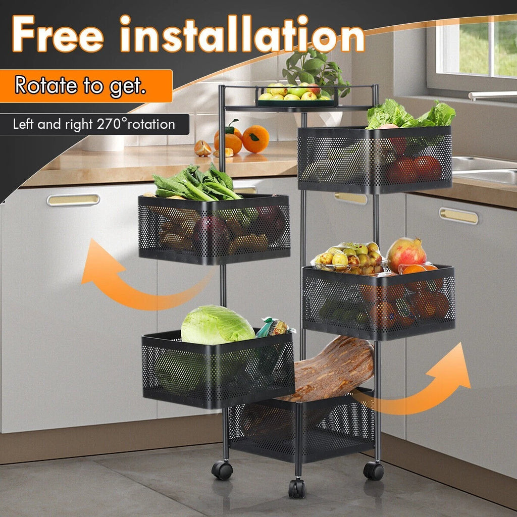 Vegetable Shelf Rack Tier Mobile Kitchen