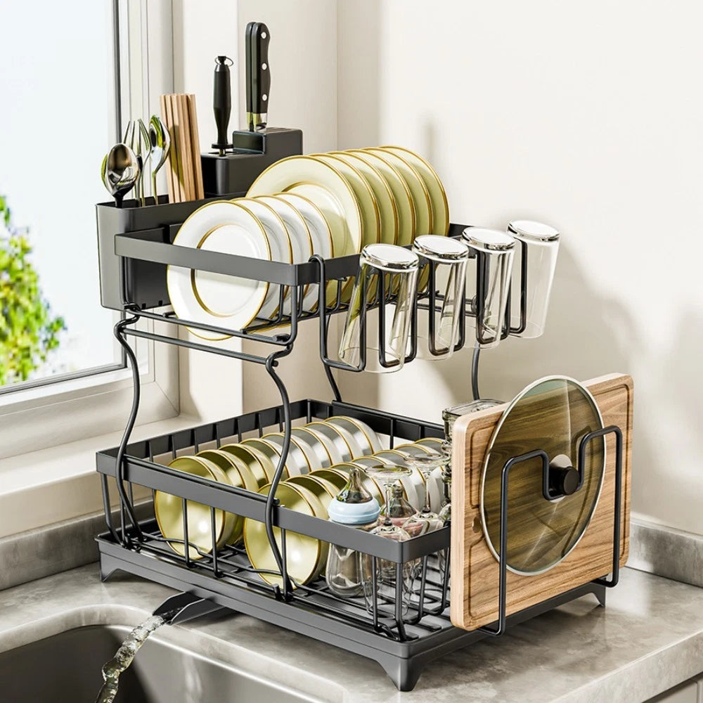 2 Tiers Dish Drainer Rack