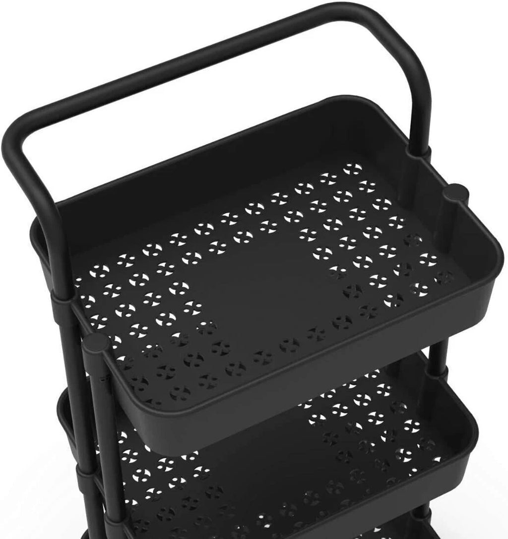 3 Tier Storage Trolley on Wheels Cart Kitchen