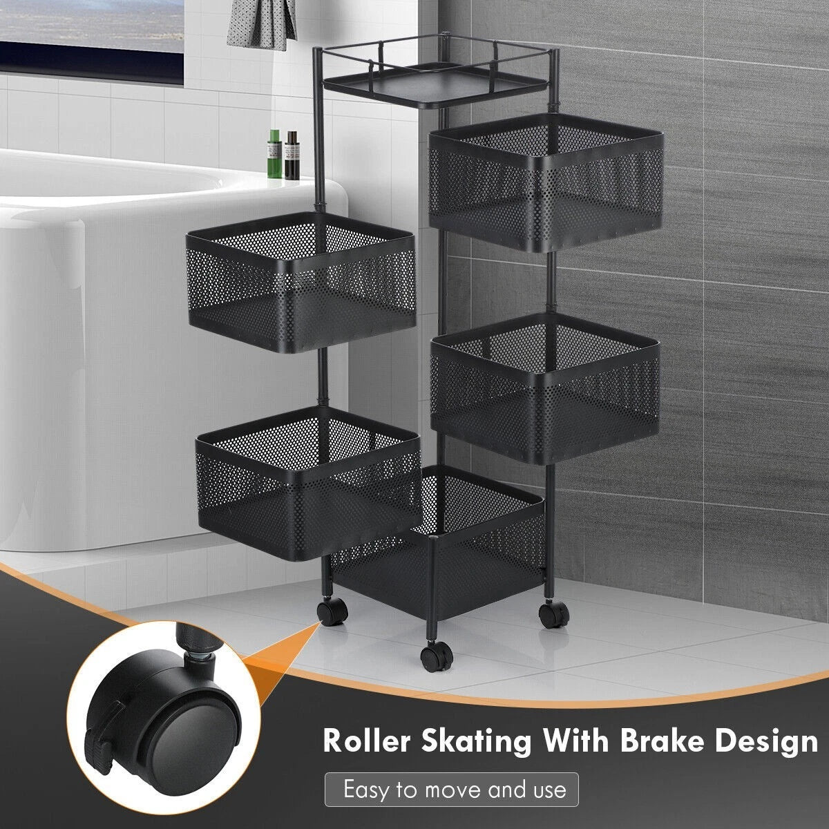 Vegetable Shelf Rack Tier Mobile Kitchen