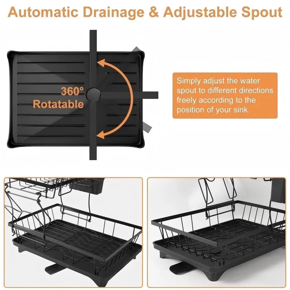 2 Tiers Dish Drainer Rack