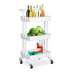 3 Tier Storage Trolley on Wheels Cart Kitchen
