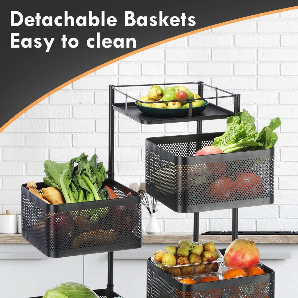 Vegetable Shelf Rack Tier Mobile Kitchen