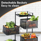 Vegetable Shelf Rack Tier Mobile Kitchen
