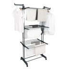 3 Tiers Foldable Garment Hanger Clothes Airer Drying Rack Laundry