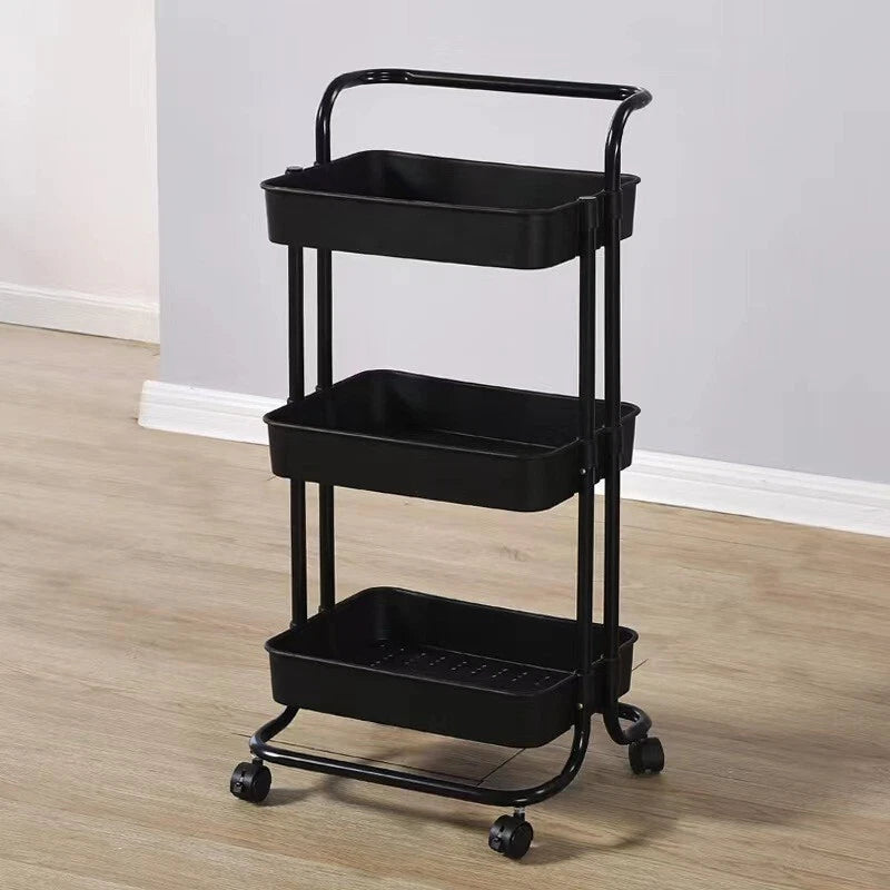 3 Tier Storage Trolley on Wheels Cart Kitchen