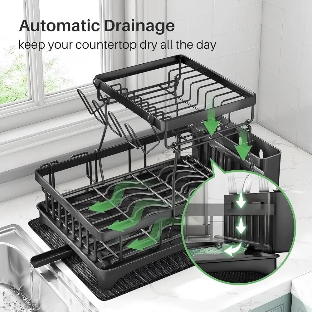 2 Tiers Dish Drainer Rack