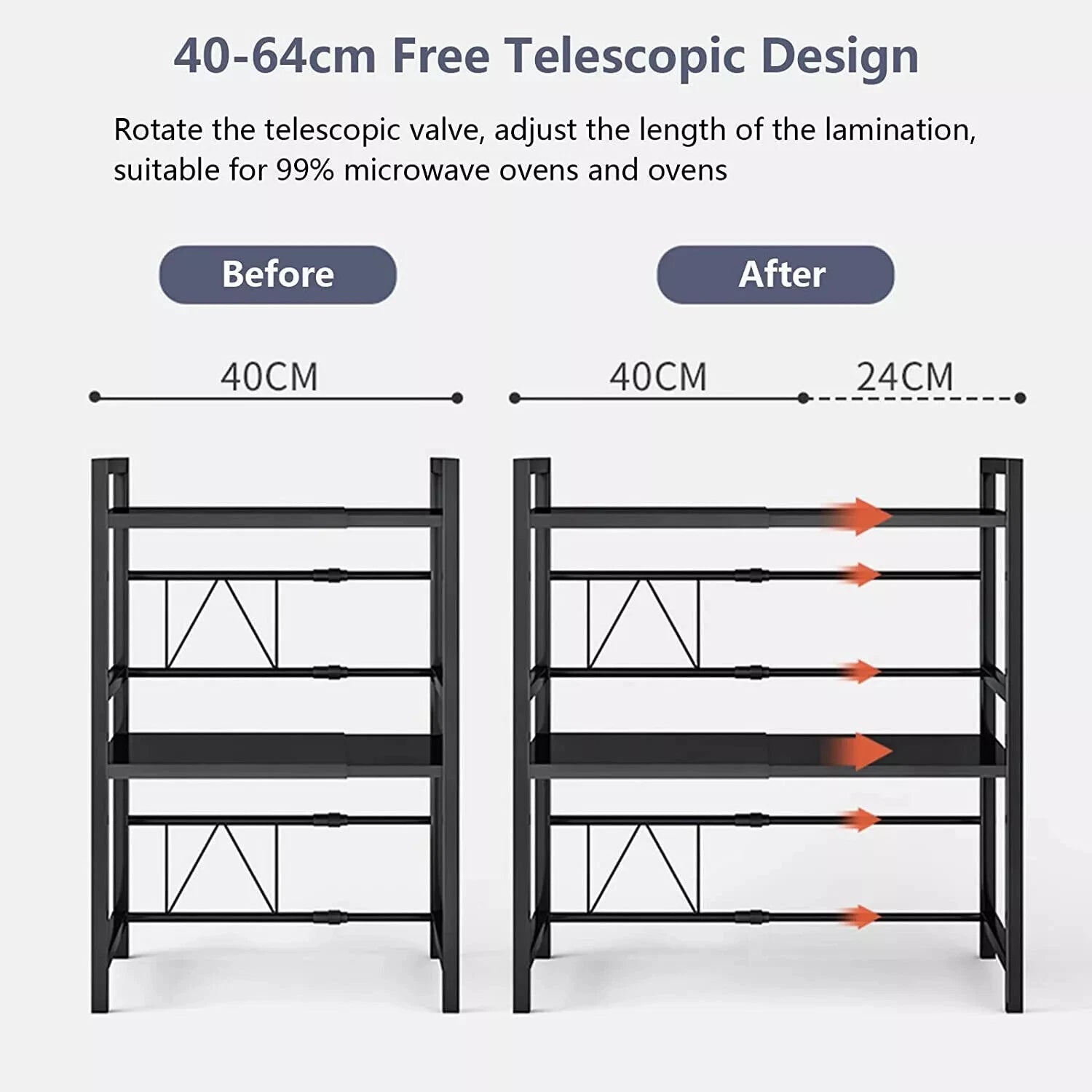 3 Tier Expandable Microwave oven Rack