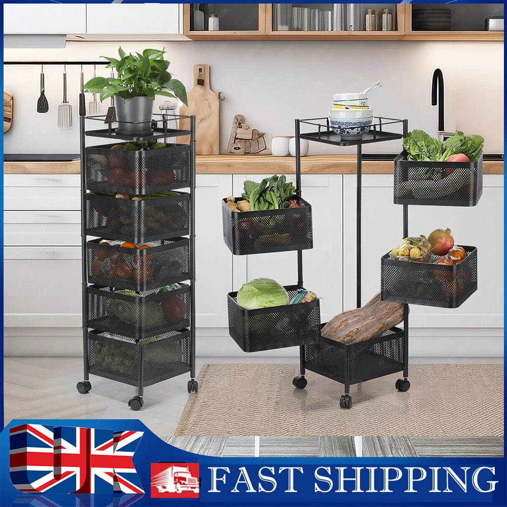 Vegetable Shelf Rack Tier Mobile Kitchen