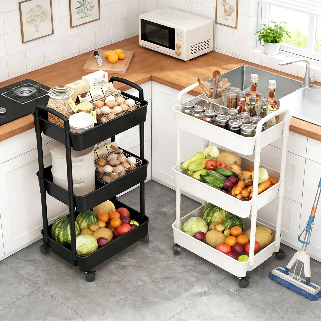 3 Tier Storage Trolley Cart