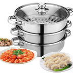 28cm Stainless Steel 3/5-Tier Steamer Pot