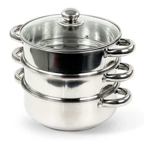 28cm Stainless Steel 3/5-Tier Steamer Pot