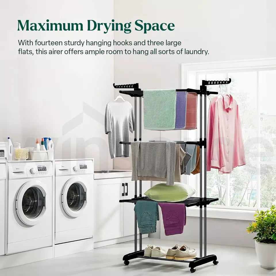 4-Tier Foldable Clothes Airer | Indoor Outdoor Laundry Drying Rack