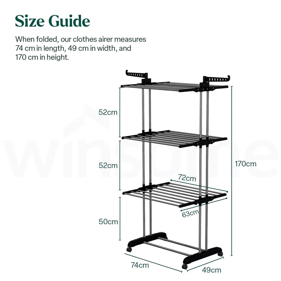 4-Tier Foldable Clothes Airer | Indoor Outdoor Laundry Drying Rack