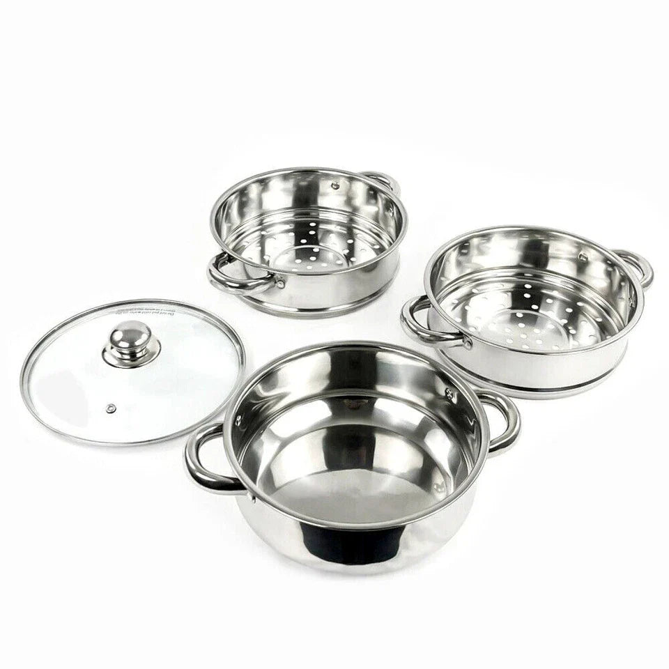 28cm Stainless Steel 3/5-Tier Steamer Pot