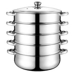 28cm Stainless Steel 3/5-Tier Steamer Pot