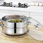 28cm Stainless Steel 3/5-Tier Steamer Pot