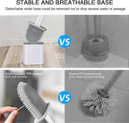 Silicone Toilet Brush & Holder Set | Bathroom Cleaning Brush