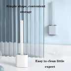 Silicone Toilet Brush & Holder Set | Bathroom Cleaning Brush
