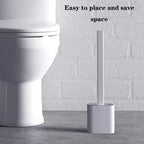 Silicone Toilet Brush & Holder Set | Bathroom Cleaning Brush
